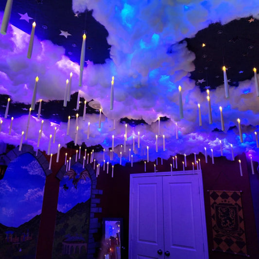 Magic Floating LED Candles with Wand Remote – Hanging Halloween Lights & Spooky Party Décor