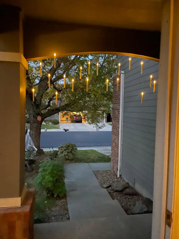 Magic Floating LED Candles with Wand Remote – Hanging Halloween Lights & Spooky Party Décor