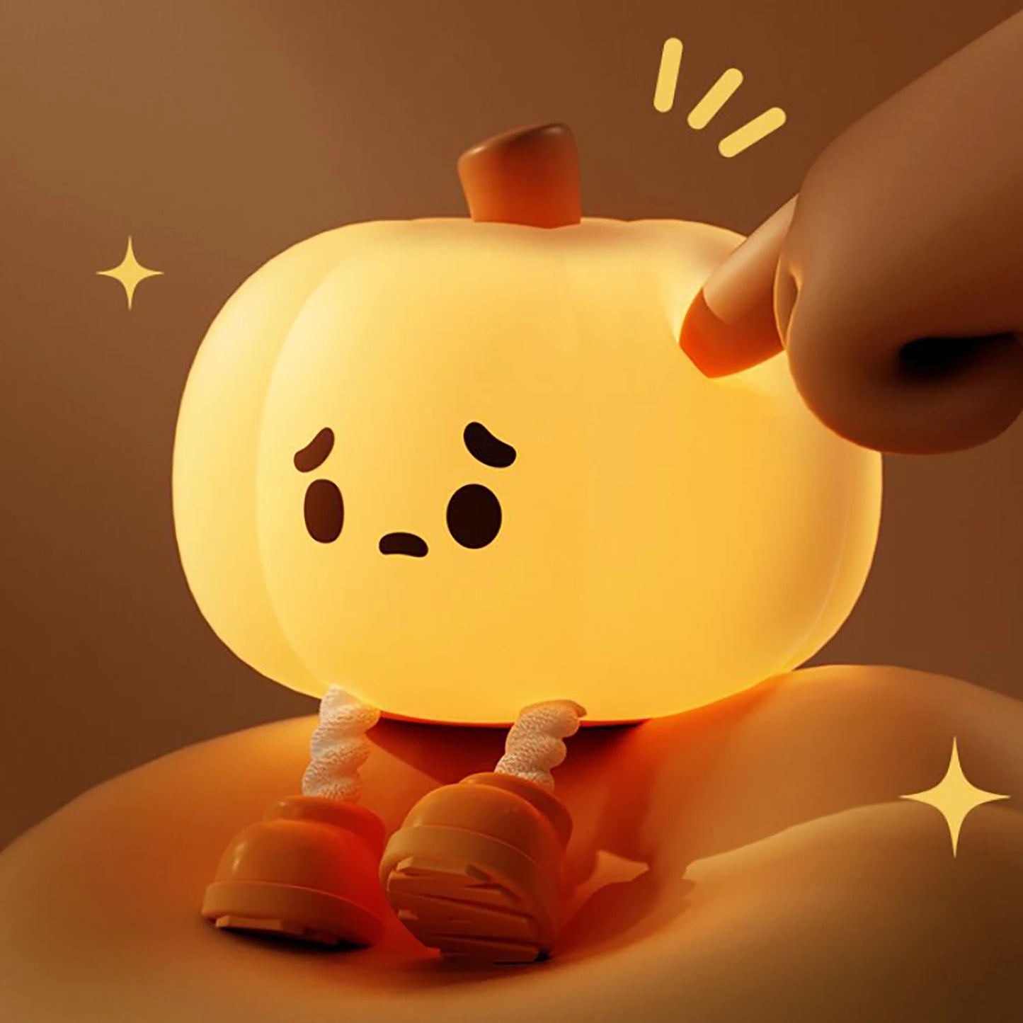 Halloween Pumpkin Night Light – Soft, Dimmable & Safe Bedside Lamp for Kids