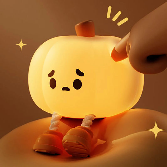Halloween Pumpkin Night Light – Soft, Dimmable & Safe Bedside Lamp for Kids