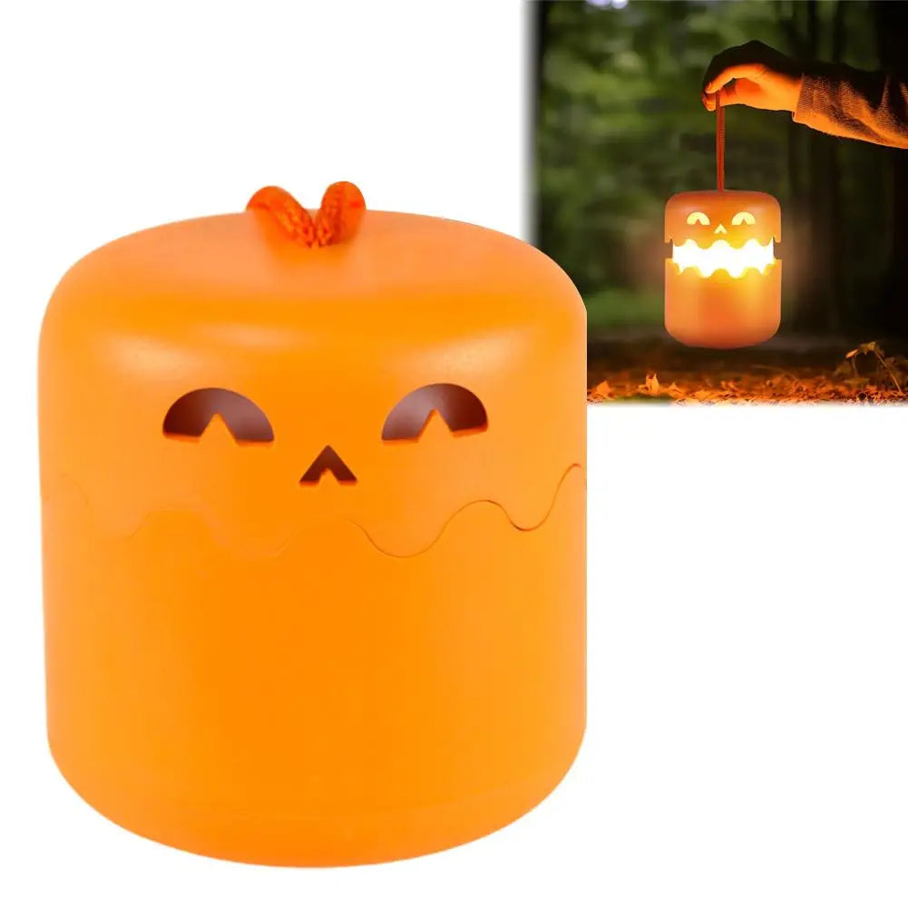 Foldable LED Pumpkin Lantern with Ghost Face – Halloween Bedside & Party Light